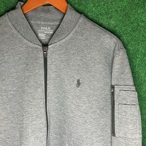 RARE COLORWAY Polo by Ralph Lauren double knit bomber jacket (Size Large/ Gray)